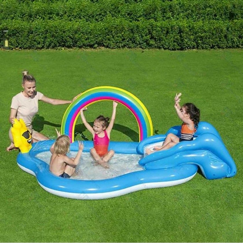 Piscina Infantil com Escorrega 257X145X91CM