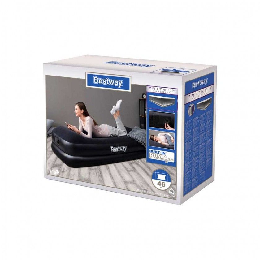 Colchão Insuflável Solteiro com Bomba 191X97X46CM Colchão Insuflável Solteiro com Bomba 191X97X46CM