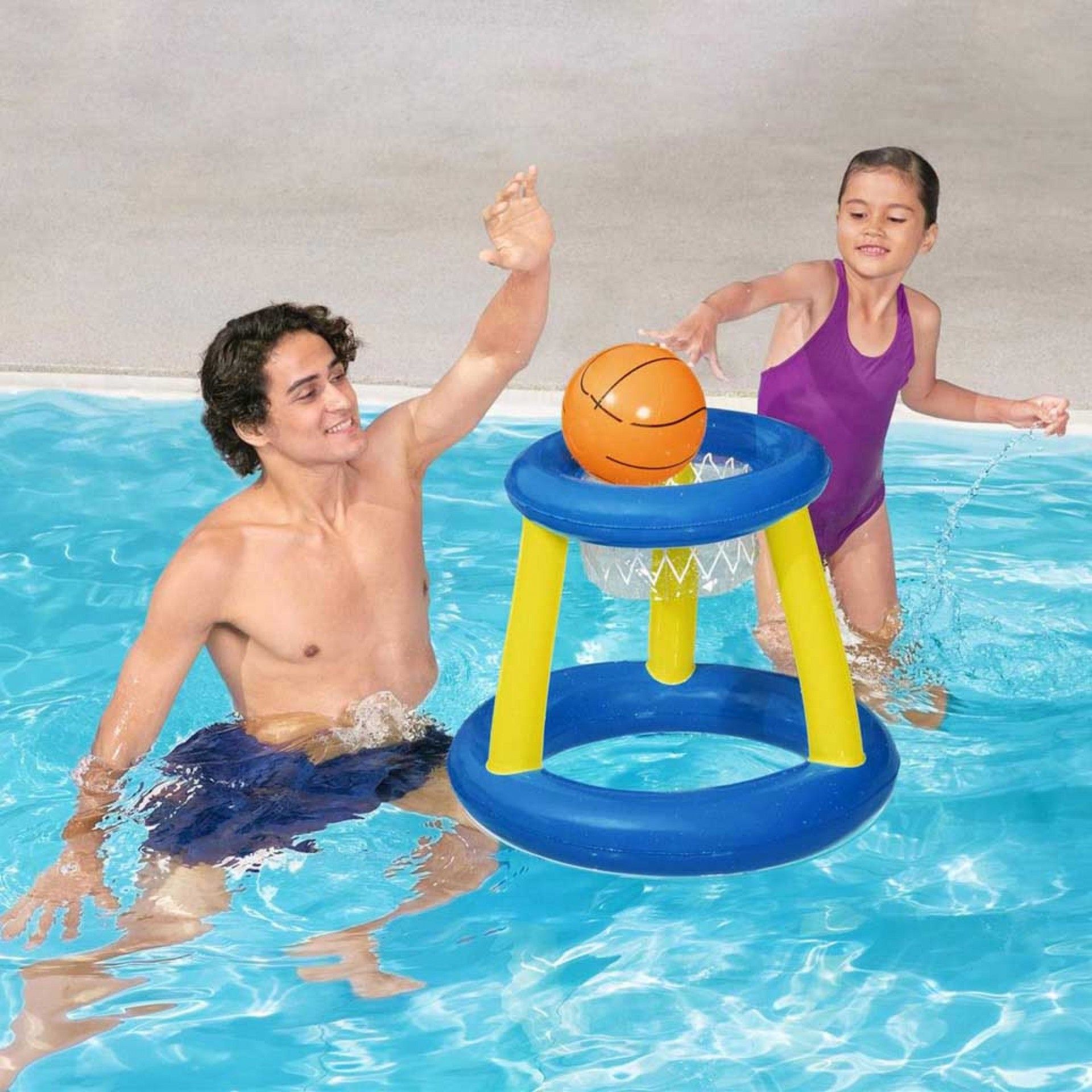 Cesto Basquetebol Insuflável com Bola 61cm