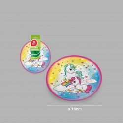 Prato Carto Unicrnio 18cm Pack 6