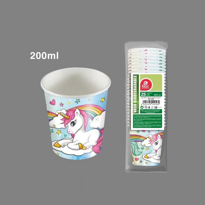 Copo Cartão Unicórnio 200ML Pack 25 Copo Cartão Unicórnio 200ML Pack 25