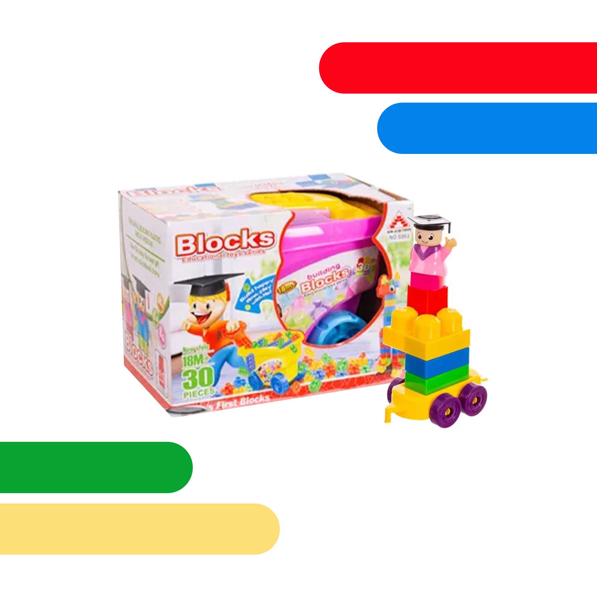 Blocos Construção Carroça 30 Peças