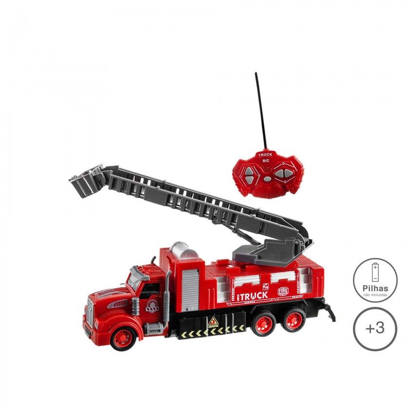 Camião Bombeiros Com Comando 21CM Camião Bombeiros Com Comando 21CM