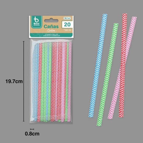 Palhinha Cartão Linhas 19.7X0.8cm Pack 20 - Image product