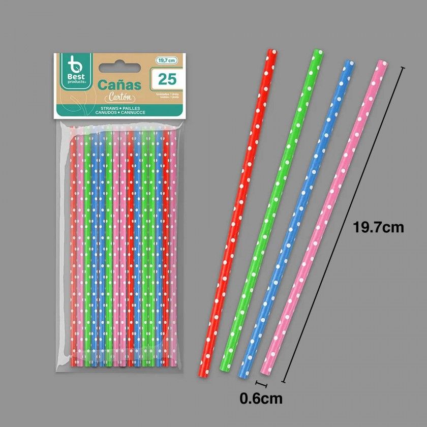 Palhinha Carto Pintas 19.7X0.6cm Pack 25