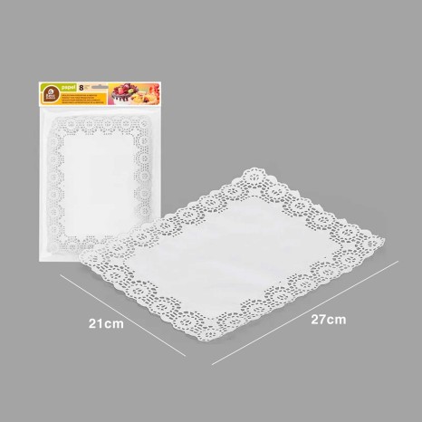Naperon Papel Retangular Branco 21X27cm Pack 10 - Image product