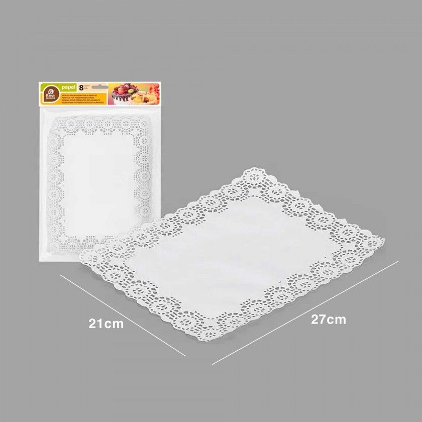 Naperon Papel Retangular Branco 21X27cm Pack 10 Naperon Papel Retangular Branco 21X27cm Pack 10