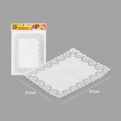 Naperon Papel Retangular Branco 21X27cm Pack 10