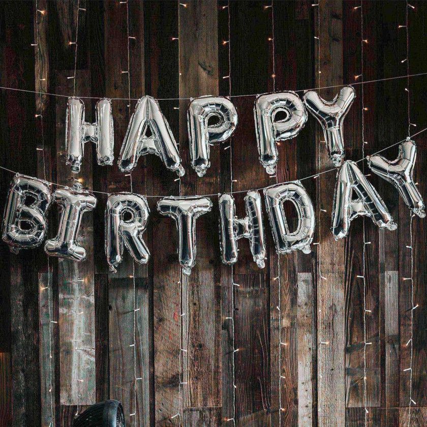 Balão Prateado Letra Balão Prateado Letra