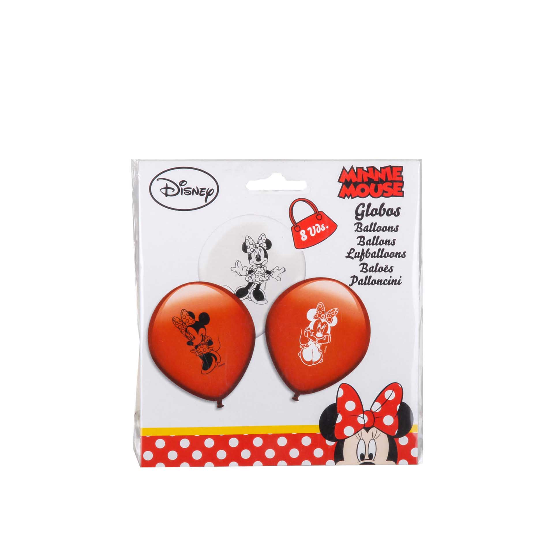 Balão Festa Minnie 23CM Pack 8