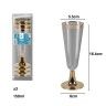 Copo Flute Plástico Reutilizável Dourado 150ml 5.5X6X16.4cm Pack 3 Copo Flute Plástico Reutilizável Dourado 150ml 5.5X6X16.4cm Pack 3