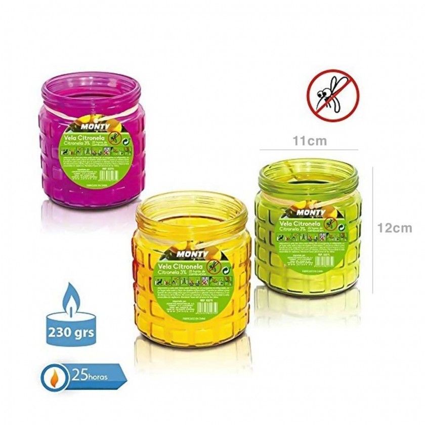 Vela Citronela Copo Cristal 25H 230gr 11X12cm Vela Citronela Copo Cristal 25H 230gr 11X12cm