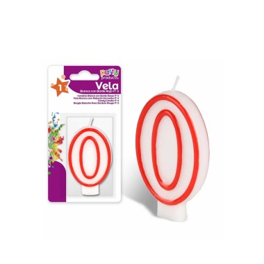 Vela Aniversário com Borda Número