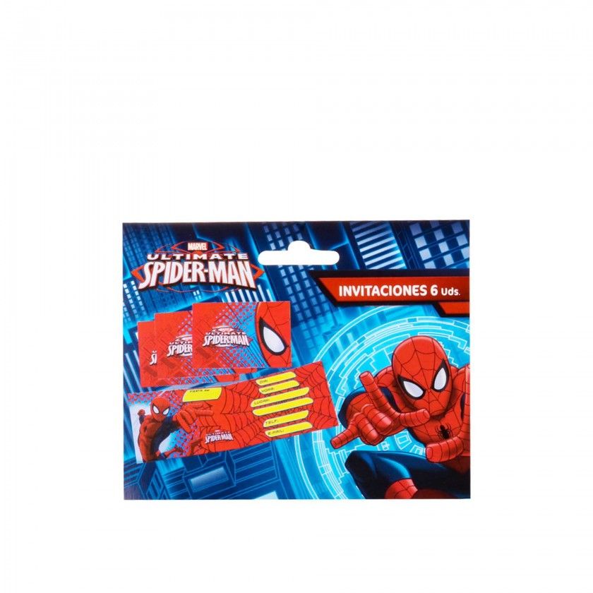Convite Spiderman Pack 6 Convite Spiderman Pack 6