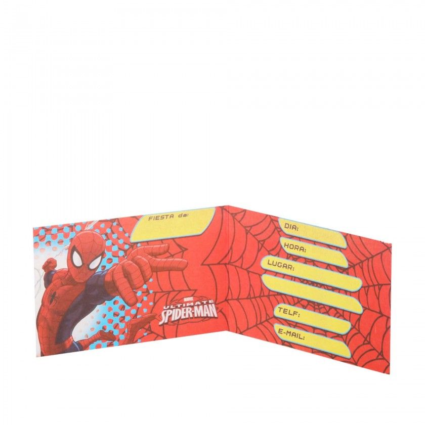 Convite Spiderman Pack 6 Convite Spiderman Pack 6
