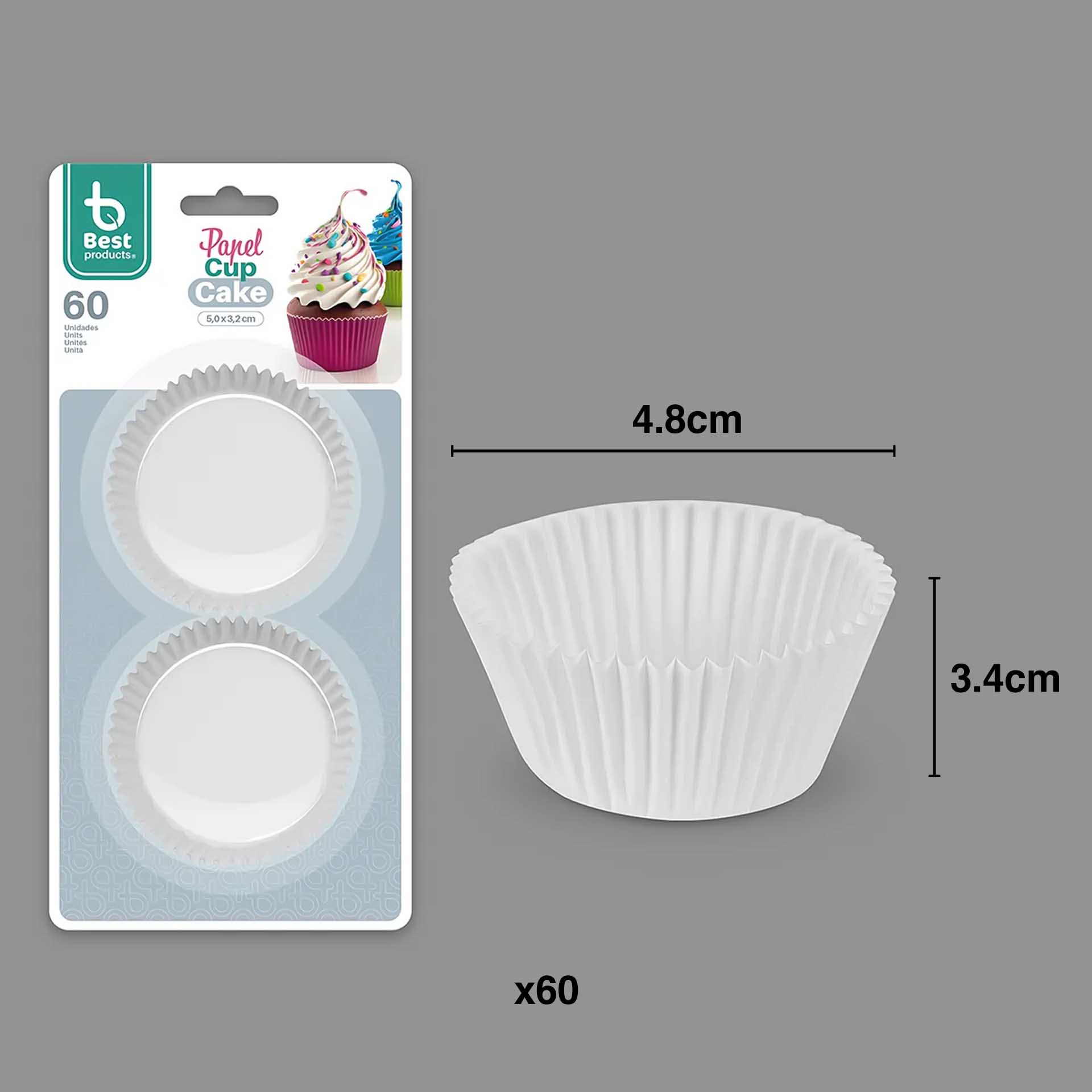 Forma Queque Branco 4.8X3.4cm Pack 60