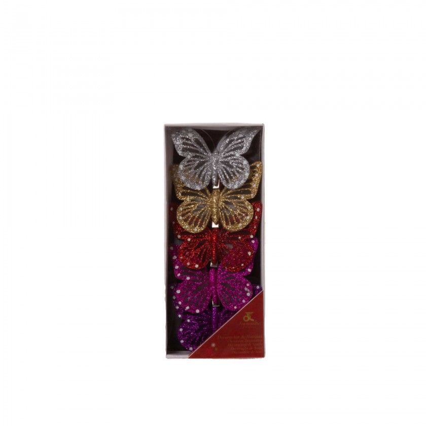 Borboleta com Clip Multicor 8cm Pack 5 Borboleta com Clip Multicor 8cm Pack 5
