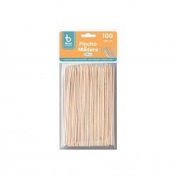 Palito Espetada Madeira 15cm Pack 100