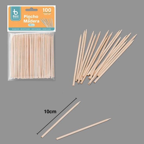 Palito Espetada Madeira Pack 100 - Image product