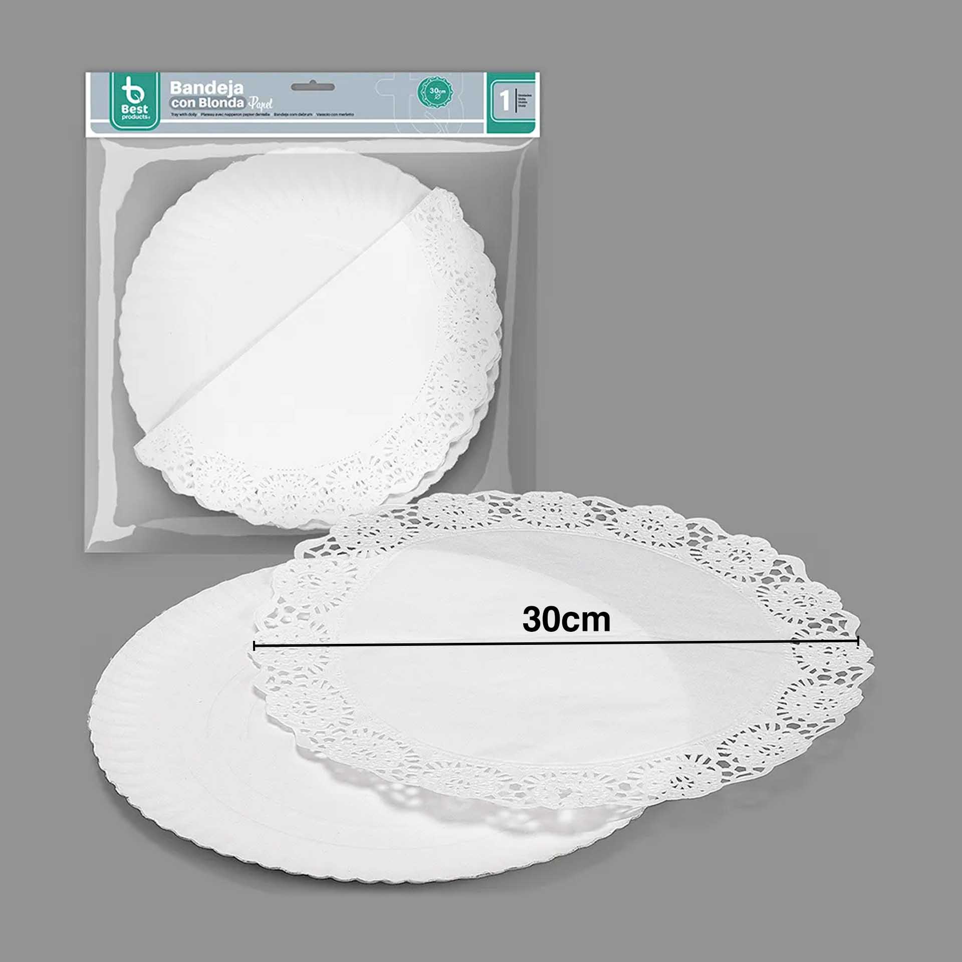Naperon Papel com Bandeja Redondo Branco