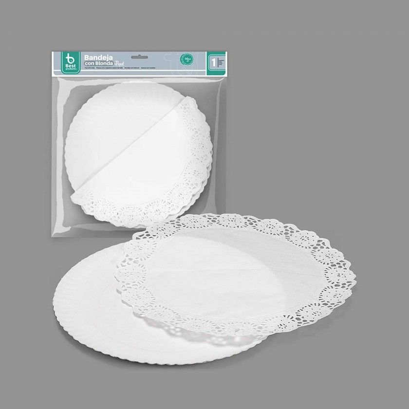 Naperon Papel com Bandeja Redondo Branco Naperon Papel com Bandeja Redondo Branco