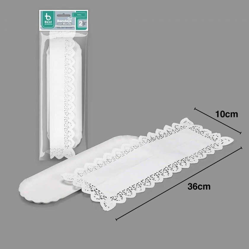 Naperon Papel com Bandeja Oval Branco 10X36cm Pack 2 Naperon Papel com Bandeja Oval Branco 10X36cm Pack 2
