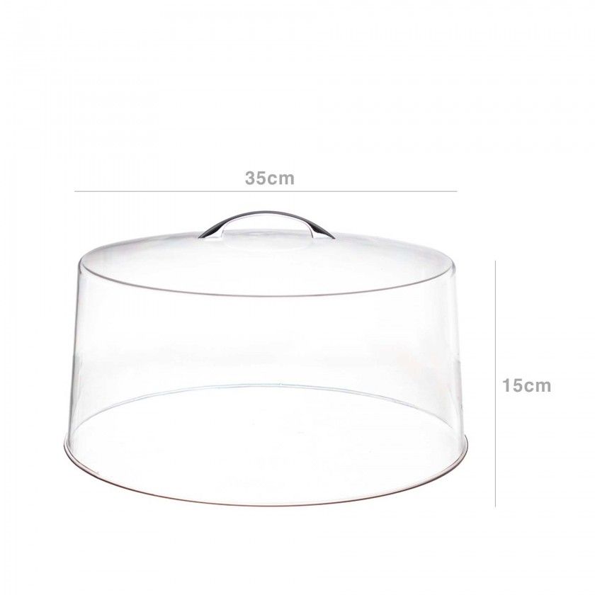 Campnula Policarbonato com Pega Metal Redonda 35X15cm