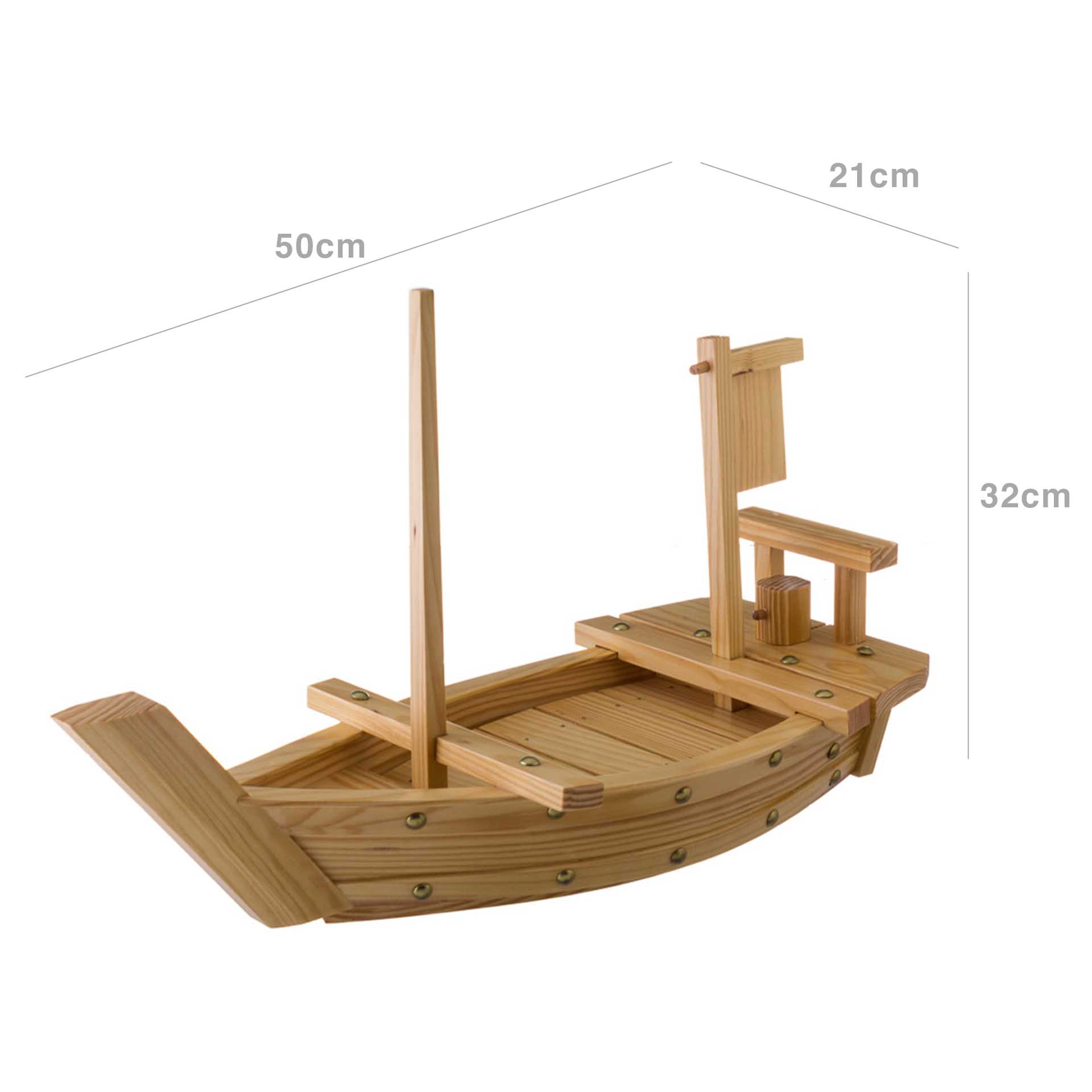 Barco Servir Sushi Madeira 50X21X32cm