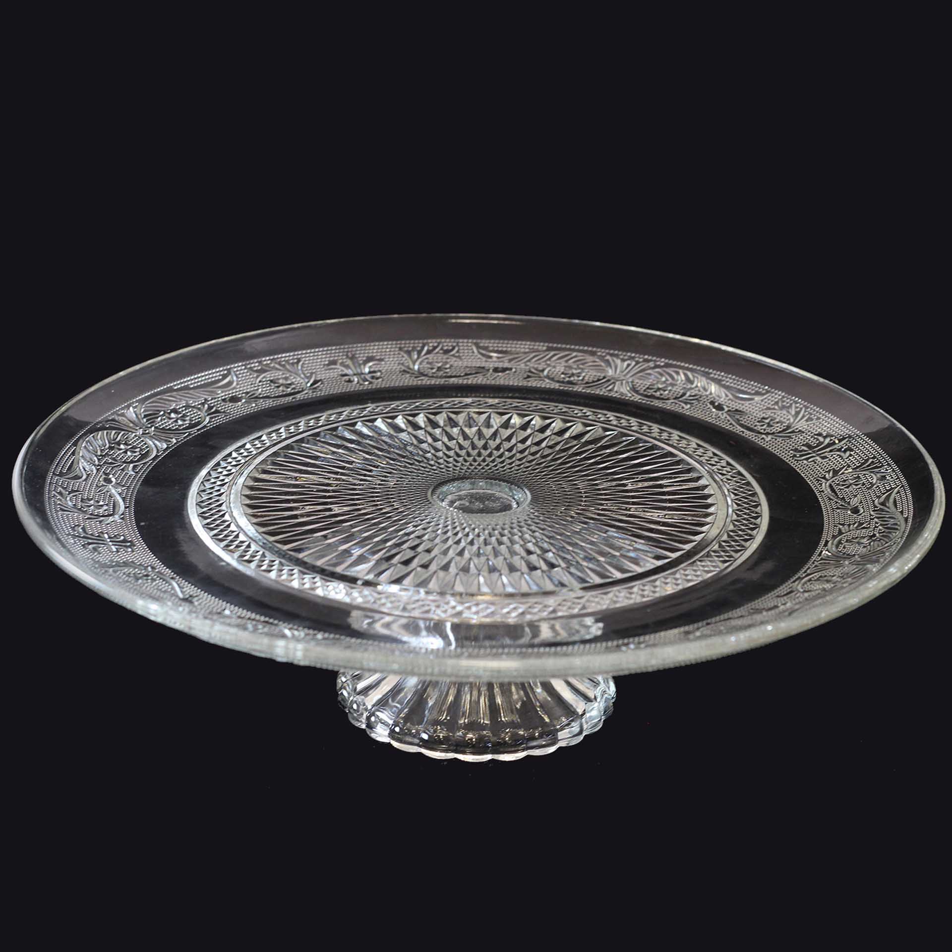 Prato Bolo Vidro Ruby Redondo 33cm