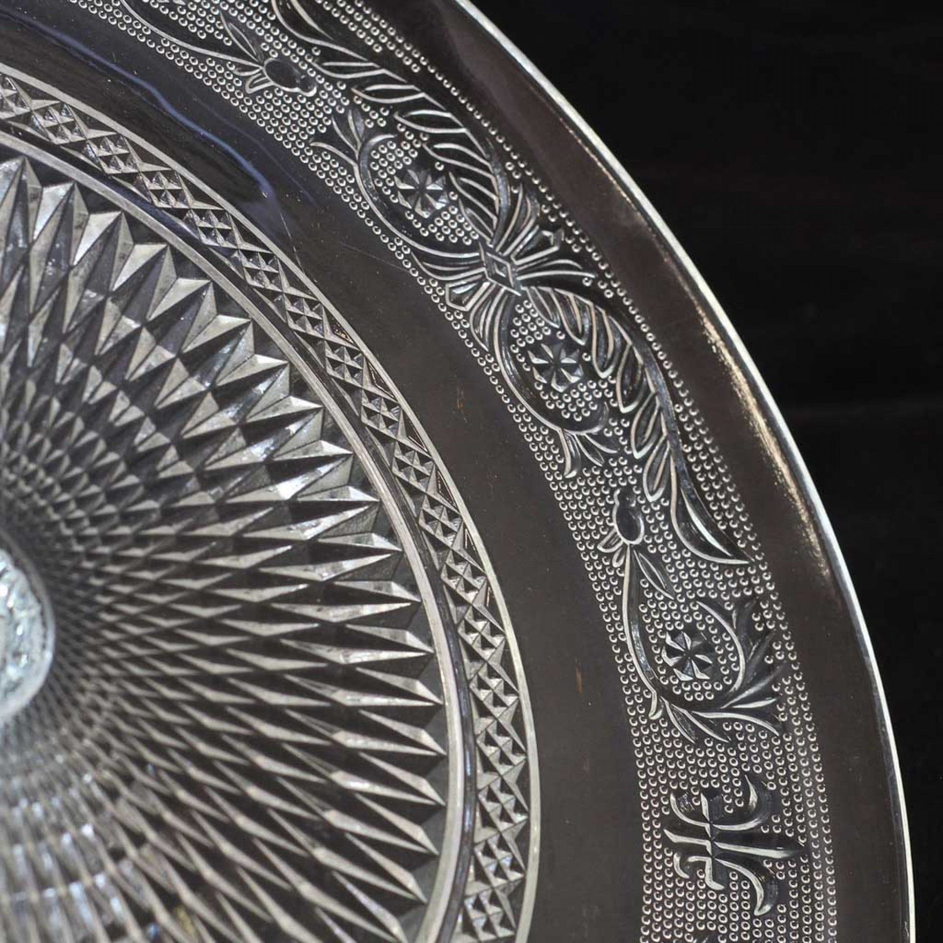 Prato Bolo Vidro Ruby Redondo 33cm