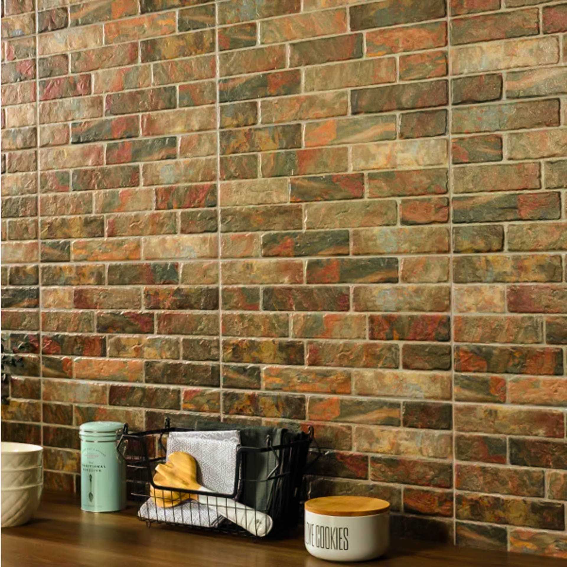 Adesivo Parede Efeito Tijolo 3mm / 30X60cm