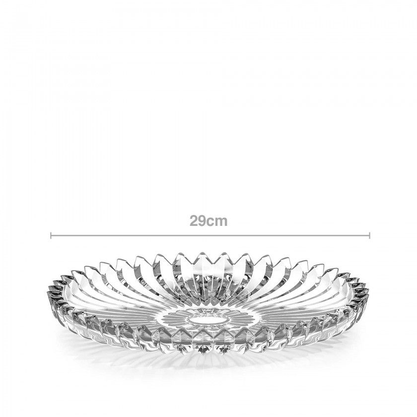 Prato Bolo Vidro Mónaco sem Pé Redondo 29cm Prato Bolo Vidro Mónaco sem Pé Redondo 29cm