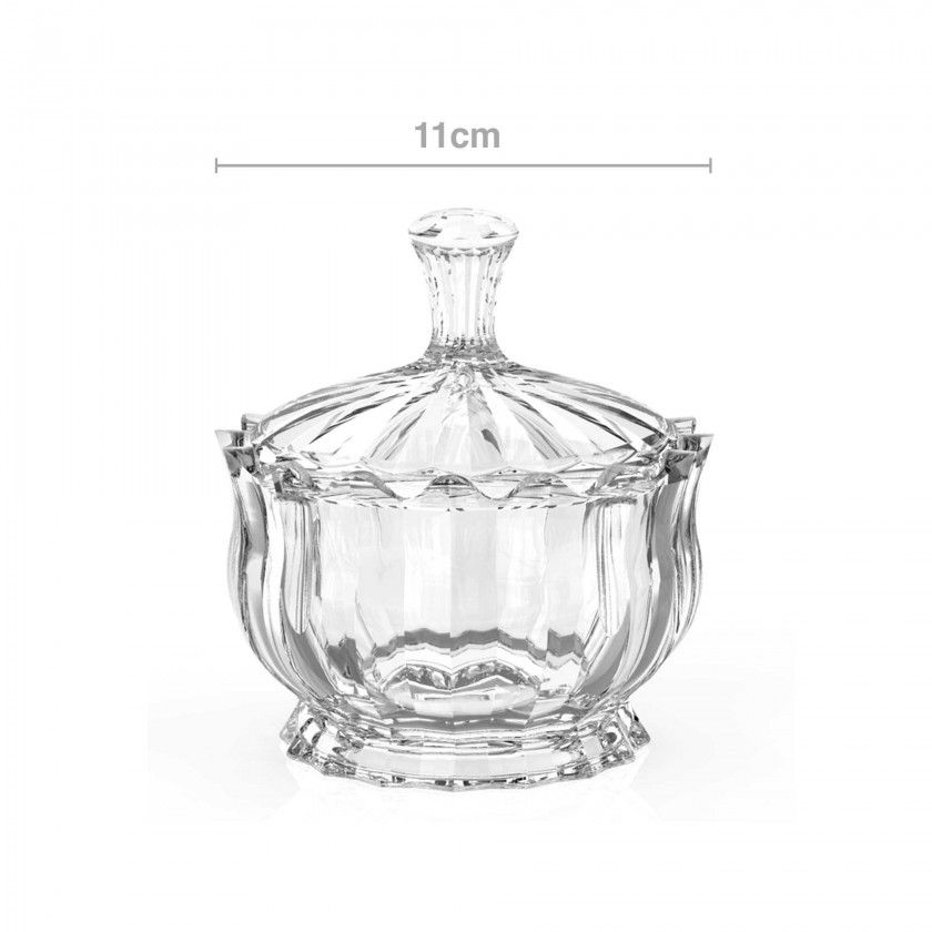 Bomboneira Vidro Mnaco Redonda 11cm