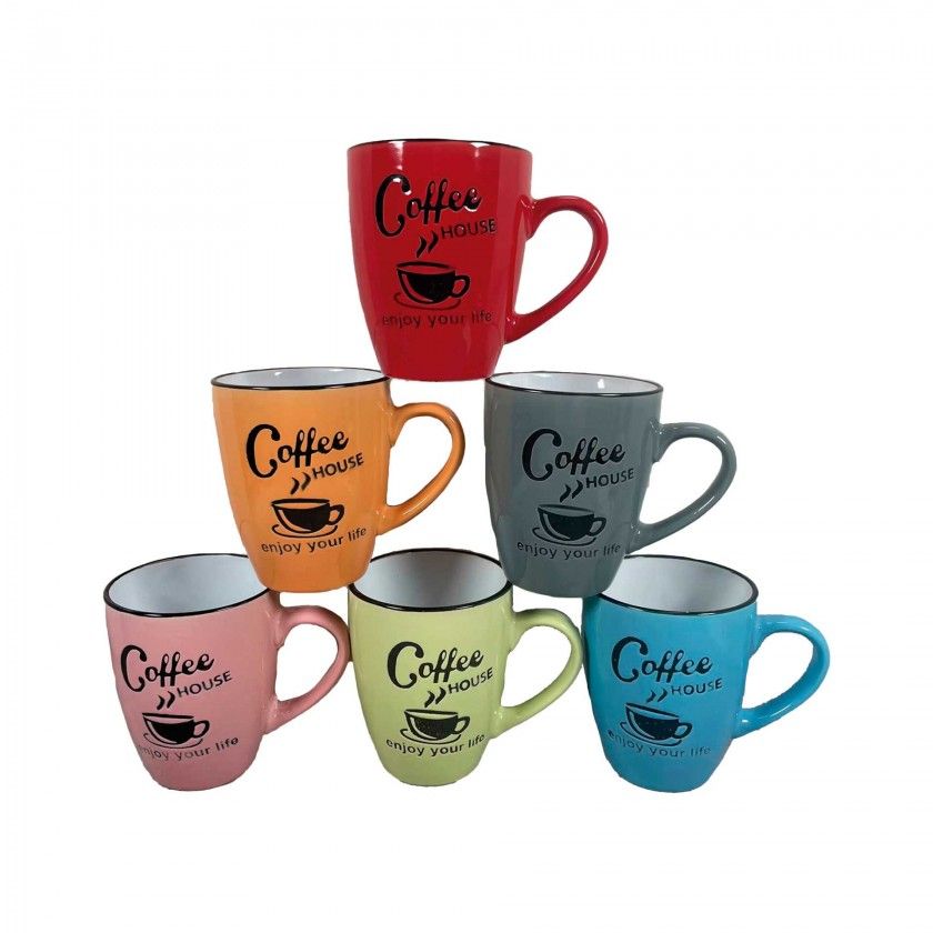 Caneca Cerâmica Coffe Redonda 465ml 9X11cm Caneca Cerâmica Coffe Redonda 465ml 9X11cm