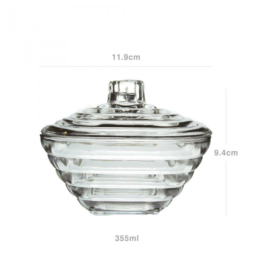 Bomboneira Vidro Clermont Redonda 355ml 11.9X9.4cm