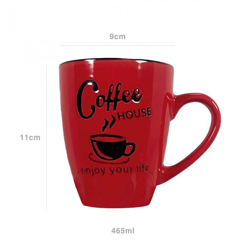 Caneca Cerâmica Coffe Redonda 465ml 9X11cm Caneca Cerâmica Coffe Redonda 465ml 9X11cm