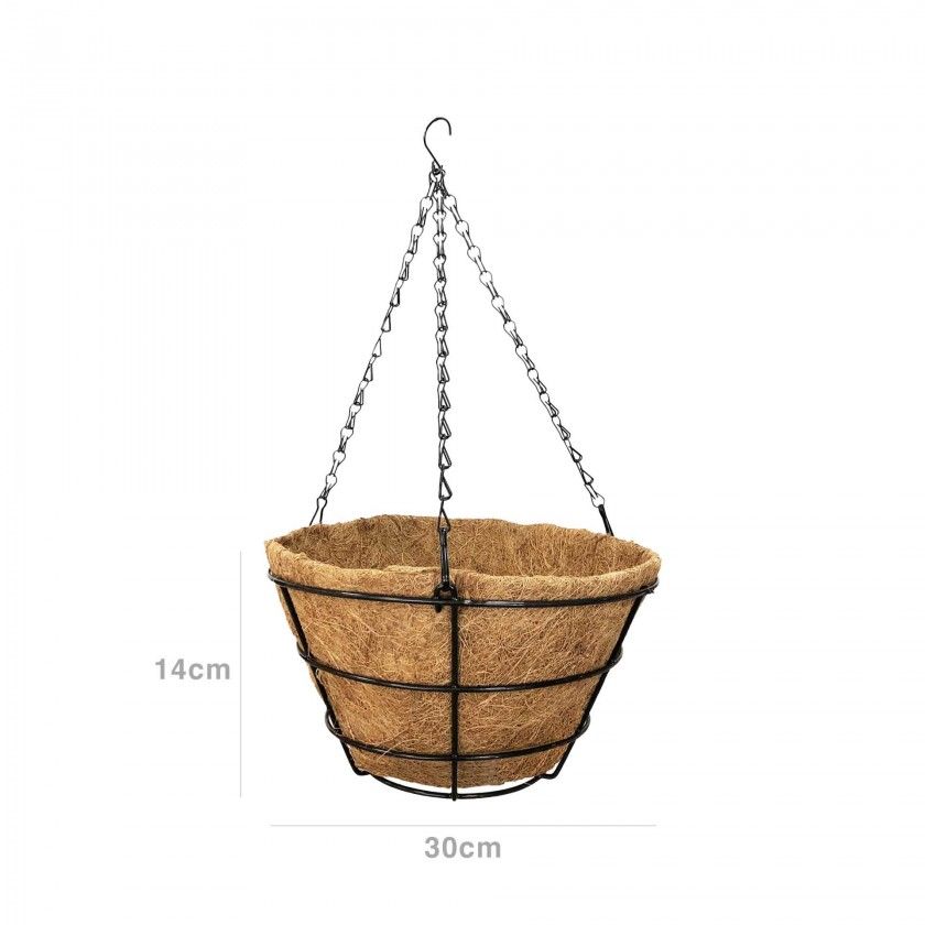 Floreira Fibra Coco com Suporte 30X14cm Floreira Fibra Coco com Suporte 30X14cm