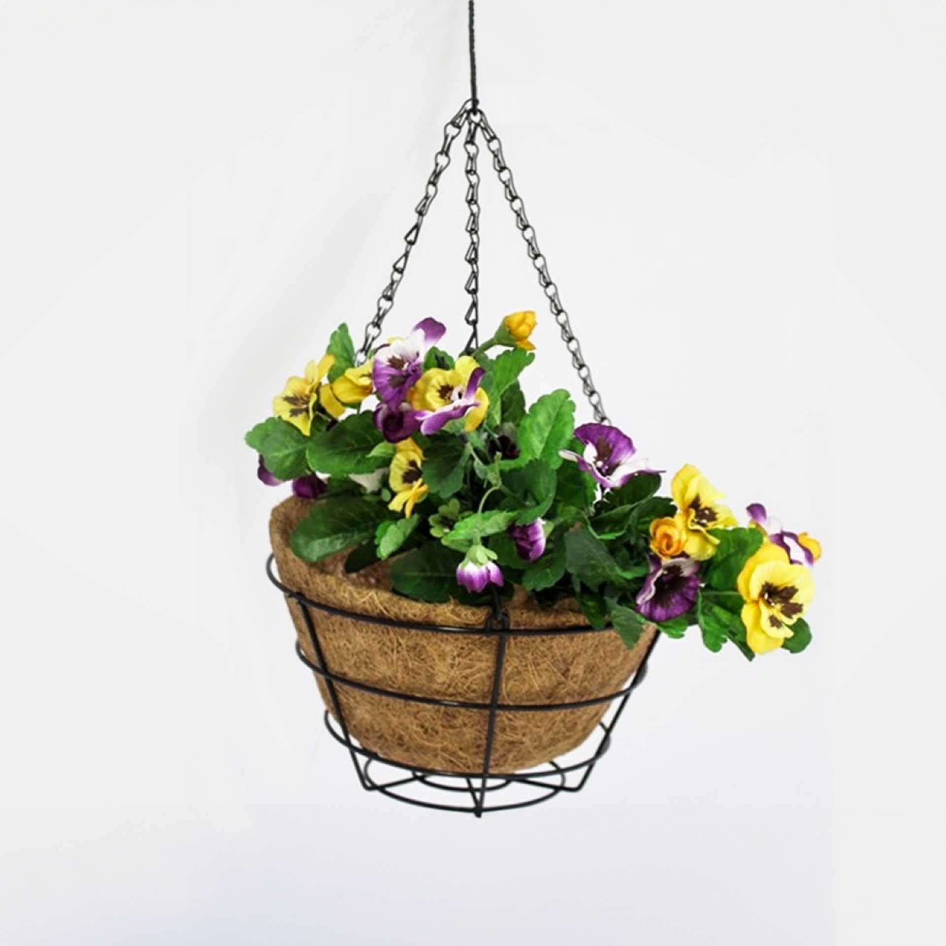 Floreira Fibra Coco com Suporte 30X14cm