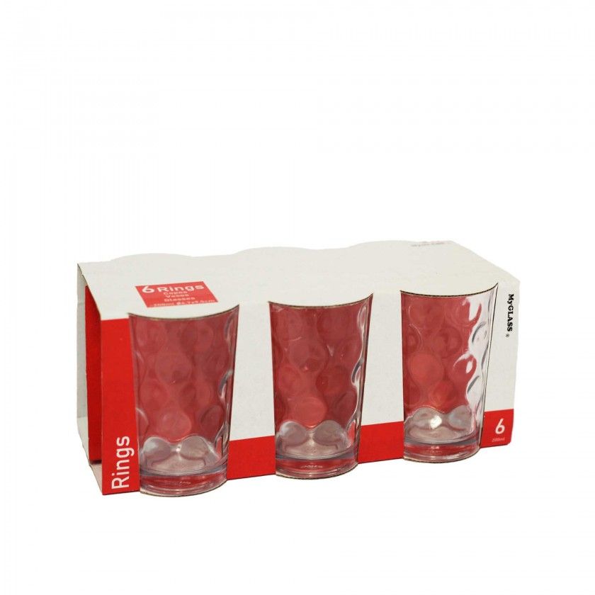 Copo Vidro Rings sem Pé 200ml Pack 6 Copo Vidro Rings sem Pé 200ml Pack 6