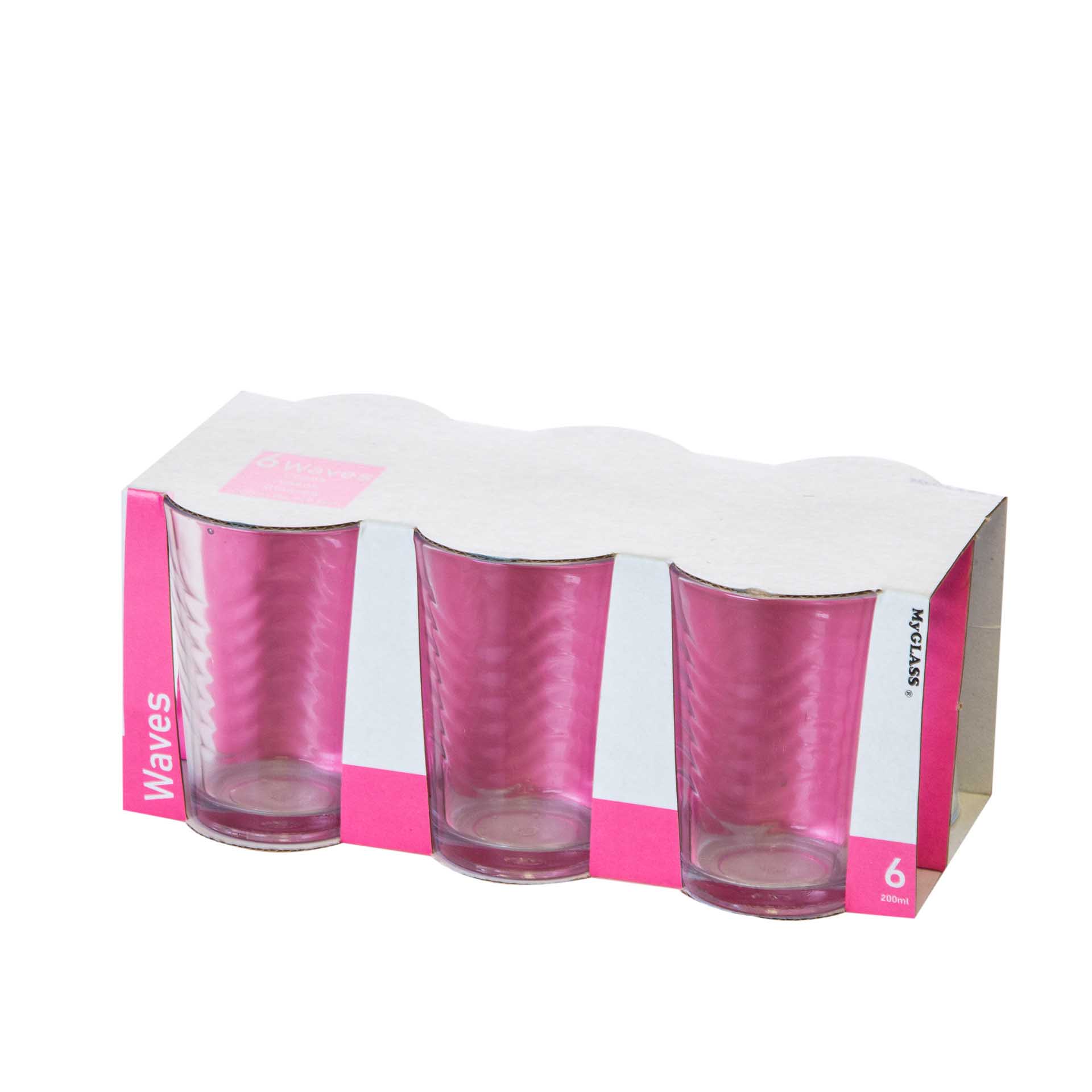 Copo Vidro Waves sem Pé 200ml Pack 6