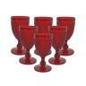 Copo com Pé Picotado Vermelho 290ml Pack 6 Copo com Pé Picotado Vermelho 290ml Pack 6