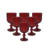 Copo com P My Glass Linhas Vermelho Pack 6