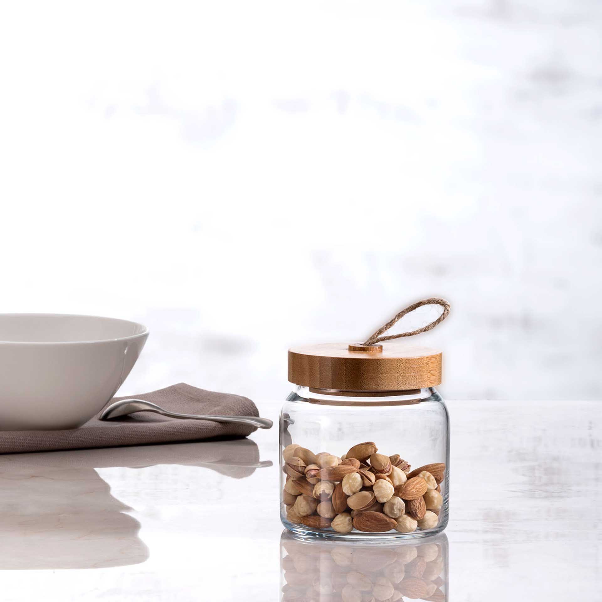 Frasco Hermético Pasabahçe Woody 0.575ml 10X10X9.5cm