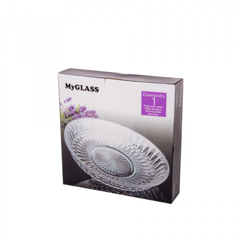 Prato Vidro Diamonds Redondo 29cm Prato Vidro Diamonds Redondo 29cm