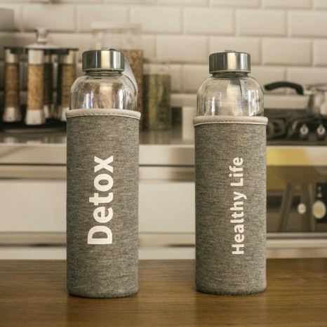 Garrafa Desporto Vidro Forro Decorativo 600ml - Image product