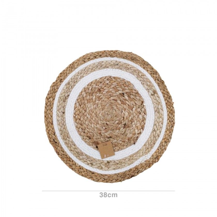 Individual Juta / Algodo Redondo 38cm