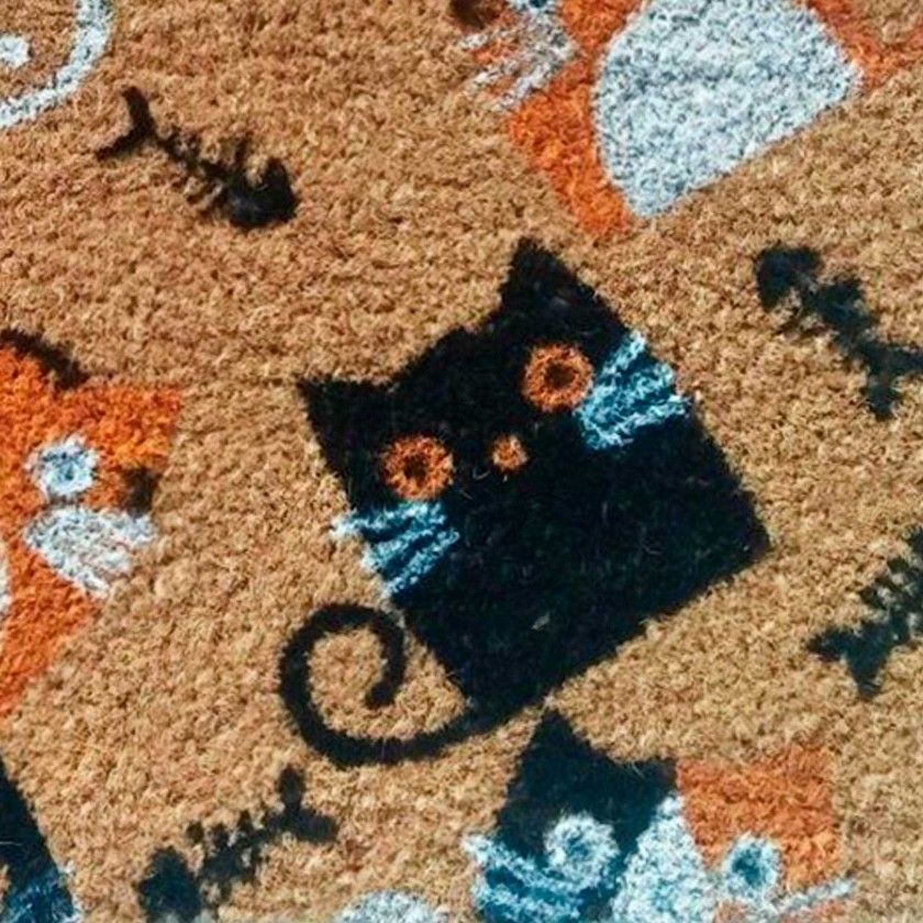 Tapete Porta Fibra Coco / Borracha 39X59cm