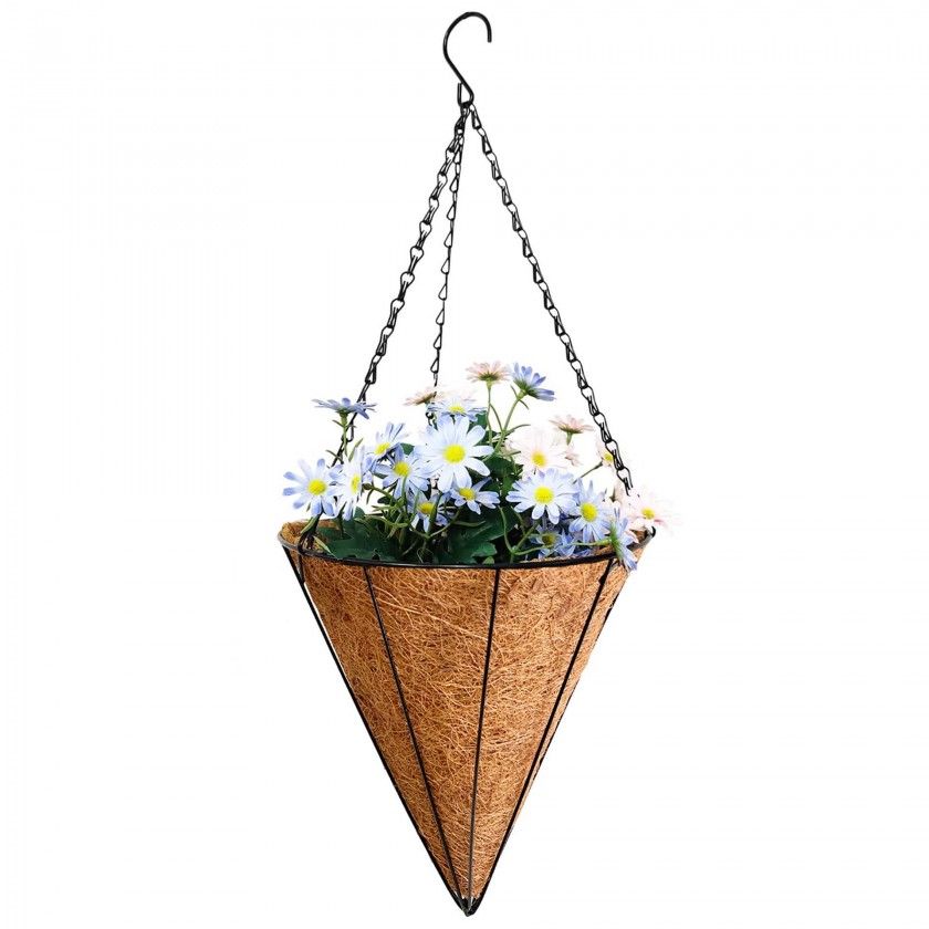 Floreira Fibra Coco Cónica com Suporte 30cm Floreira Fibra Coco Cónica com Suporte 30cm