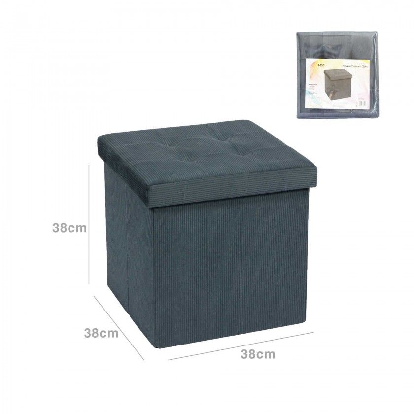 Banqueta Veludo Quadrado 38X38X38CM