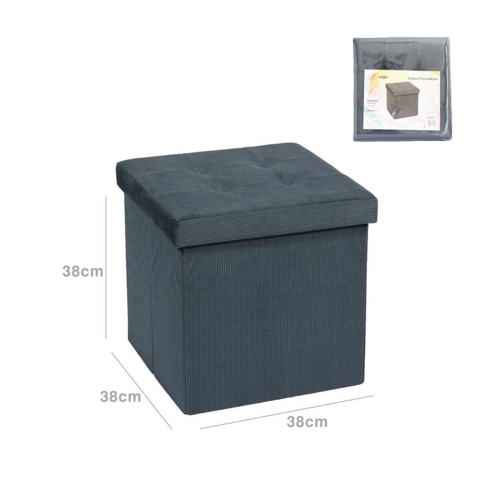 Banqueta Veludo Quadrado 38X38X38CM